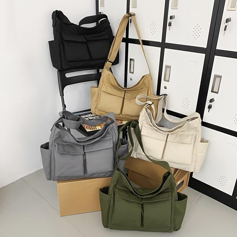 Vintage Canvas Messenger Bag Retro Crossbody Bag Women's Casual Handbag