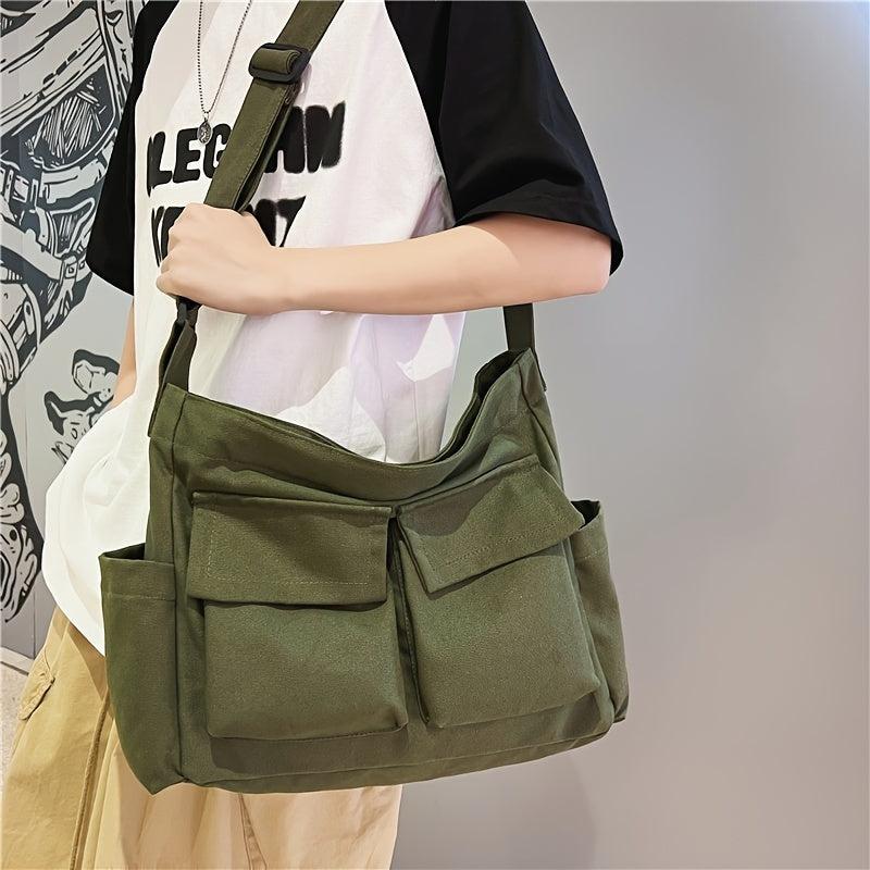 Vintage Canvas Messenger Bag Retro Crossbody Bag Women's Casual Handbag