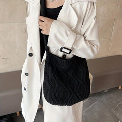 Hollow Out Knitted Crossbody Bag for Women