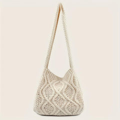 Hollow Out Knitted Crossbody Bag for Women