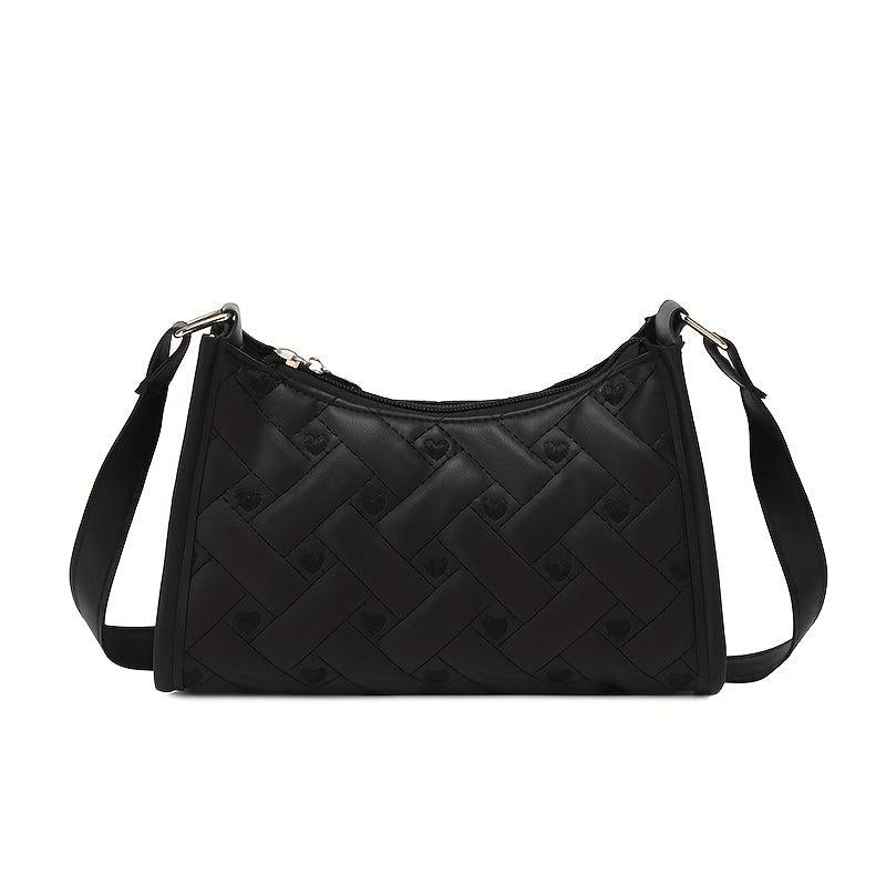 Chic Love Embroidered Baguette Bag Zipper Underarm Bag