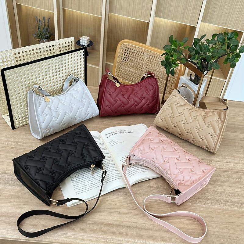 Chic Love Embroidered Baguette Bag Zipper Underarm Bag