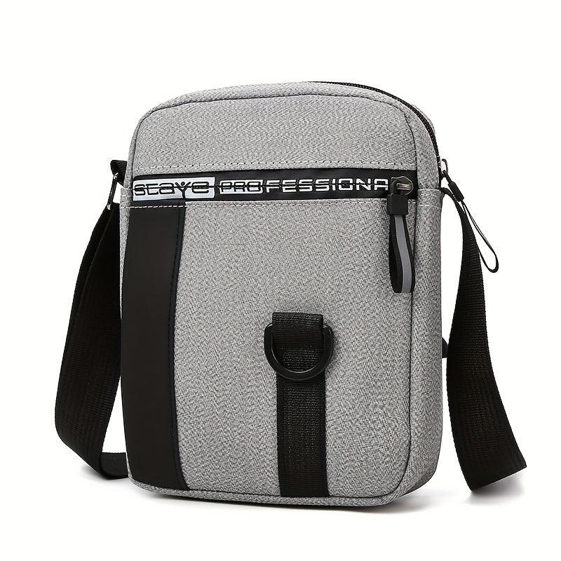 Mini Canvas Crossbody Bag Letter Zipper Mobile Phone Bag
