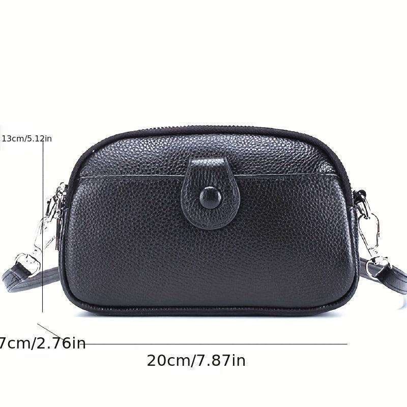 Mini Zipper Crossbody Bag Leather Mobile Phone Bag Coin Purse