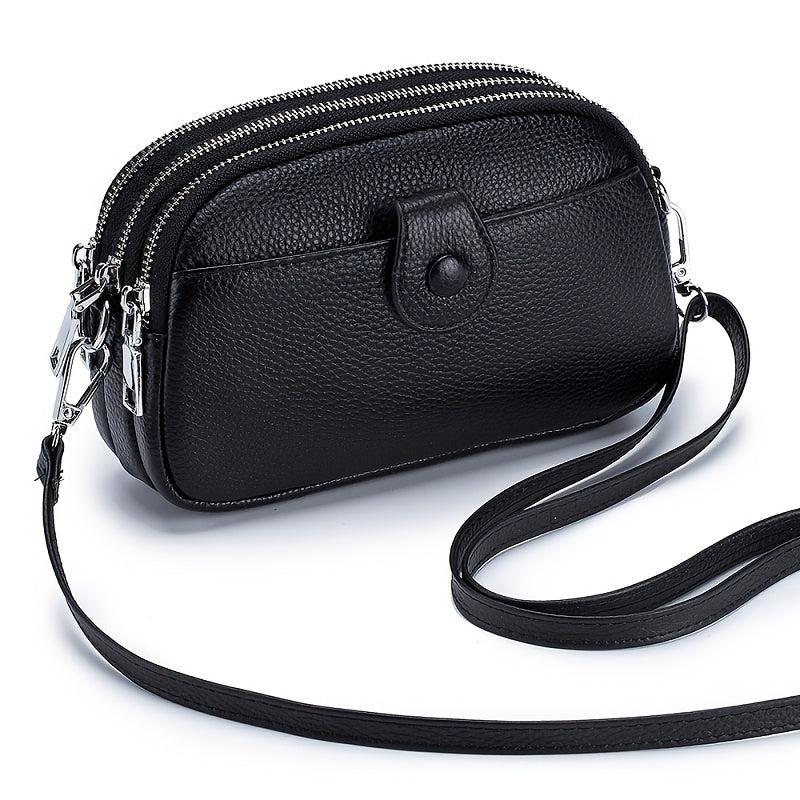 Mini Zipper Crossbody Bag Leather Mobile Phone Bag Coin Purse