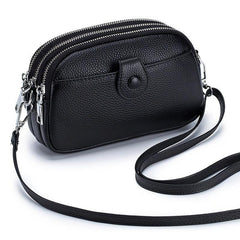 Mini Zipper Crossbody Bag Leather Mobile Phone Bag Coin Purse