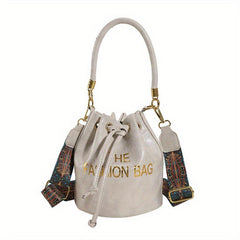Vintage Drawstring Bucket Bag Retro Boho Crossbody Bag