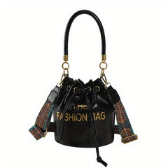 Vintage Drawstring Bucket Bag Retro Boho Crossbody Bag