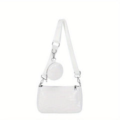 Crocodile Pattern Shoulder Bag Crossbody Bag With Mini Purse