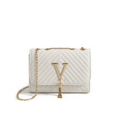 Mini Metal Chain Flap Crossbody Bag PU Leather Textured Bag