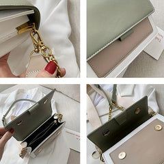 Contrast Crossbody Bag Chain Shoulder Bag Women's Small Square Purse