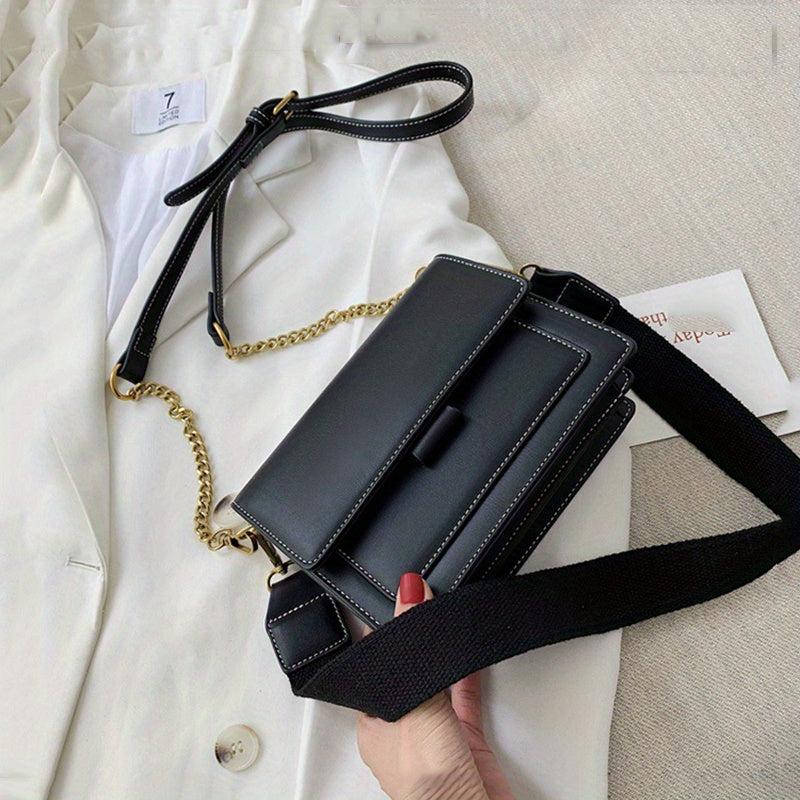 Contrast Crossbody Bag Chain Shoulder Bag Women's Small Square Purse