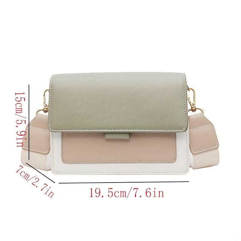 Contrast Crossbody Bag Chain Shoulder Bag Women's Small Square Purse