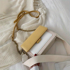 Contrast Crossbody Bag Chain Shoulder Bag Women's Small Square Purse