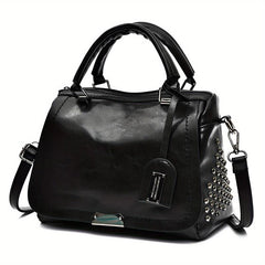 Vintage Flap Boston Bag PU Leather Crossbody Handbag