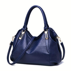 Durable Faux Leather Shoulder Bag Double Handle Tote Handbag