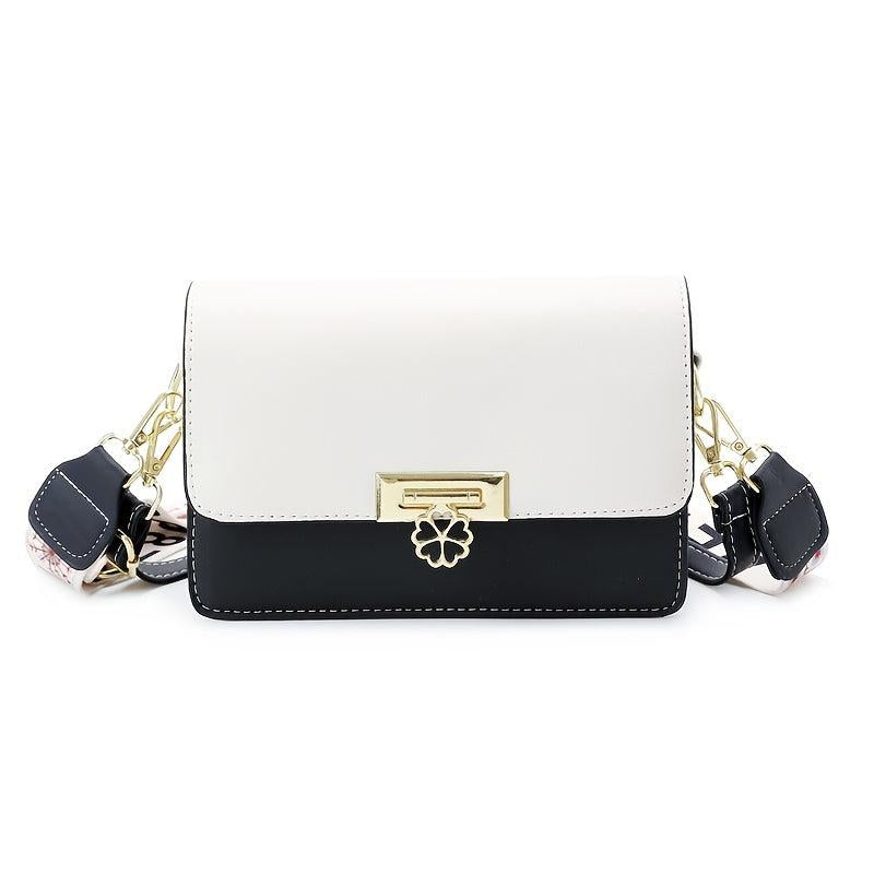 Colorblock Flap Square Bag Women's Crossbody Purse