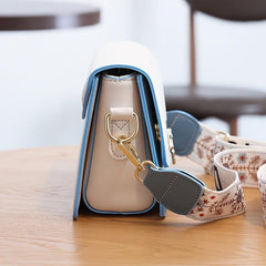 Colorblock Flap Square Bag Women's Crossbody Purse