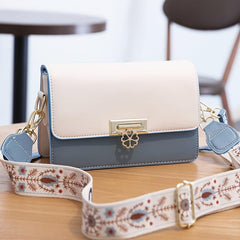 Colorblock Flap Square Bag Women's Crossbody Purse