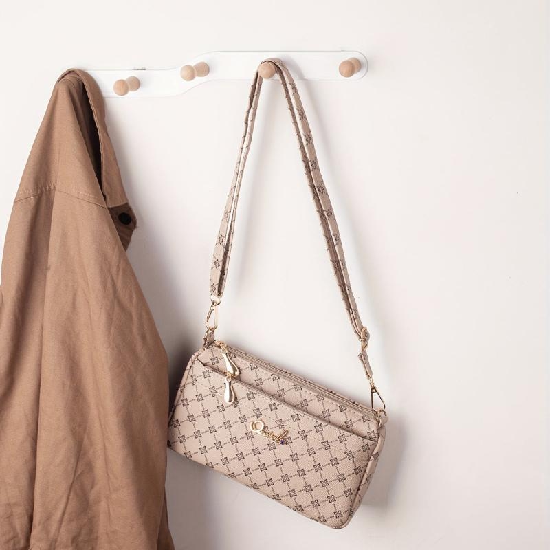 Vintage Pattern Shoulder Bag All Match Purse Zipper Classic Work
