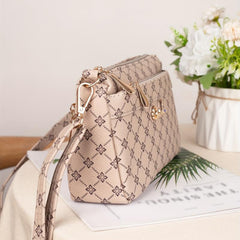 Vintage Pattern Shoulder Bag All Match Purse Zipper Classic Work