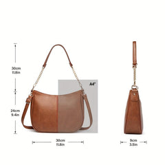 Women Handbags Tote Bag Soft PU Leather Retro Large Capacity Casual Shoulder Bag