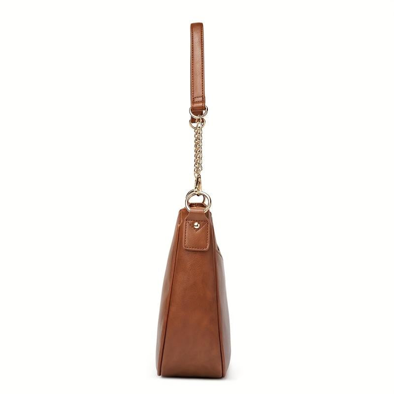 Women Handbags Tote Bag Soft PU Leather Retro Large Capacity Casual Shoulder Bag