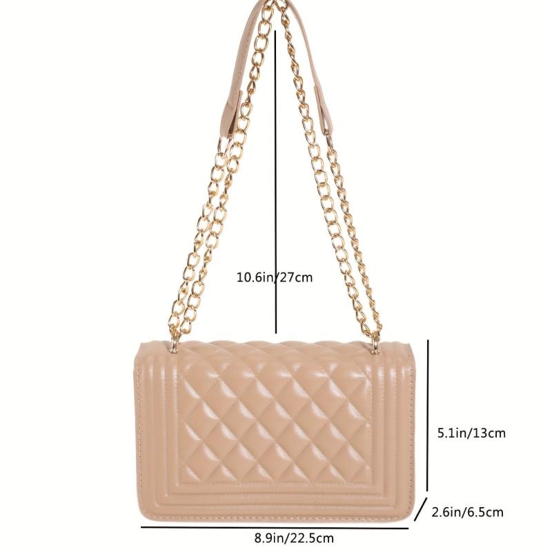 Argyle Pattern Shoulder Chain Bag Classic Bag For Work
