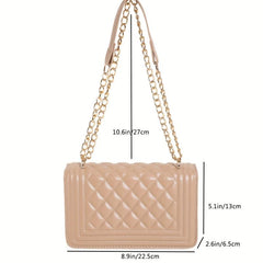 Argyle Pattern Shoulder Chain Bag Classic Bag For Work