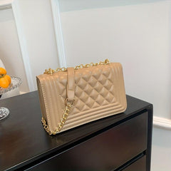 Argyle Pattern Shoulder Chain Bag Classic Bag For Work