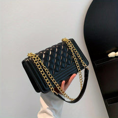 Argyle Pattern Shoulder Chain Bag Classic Bag For Work