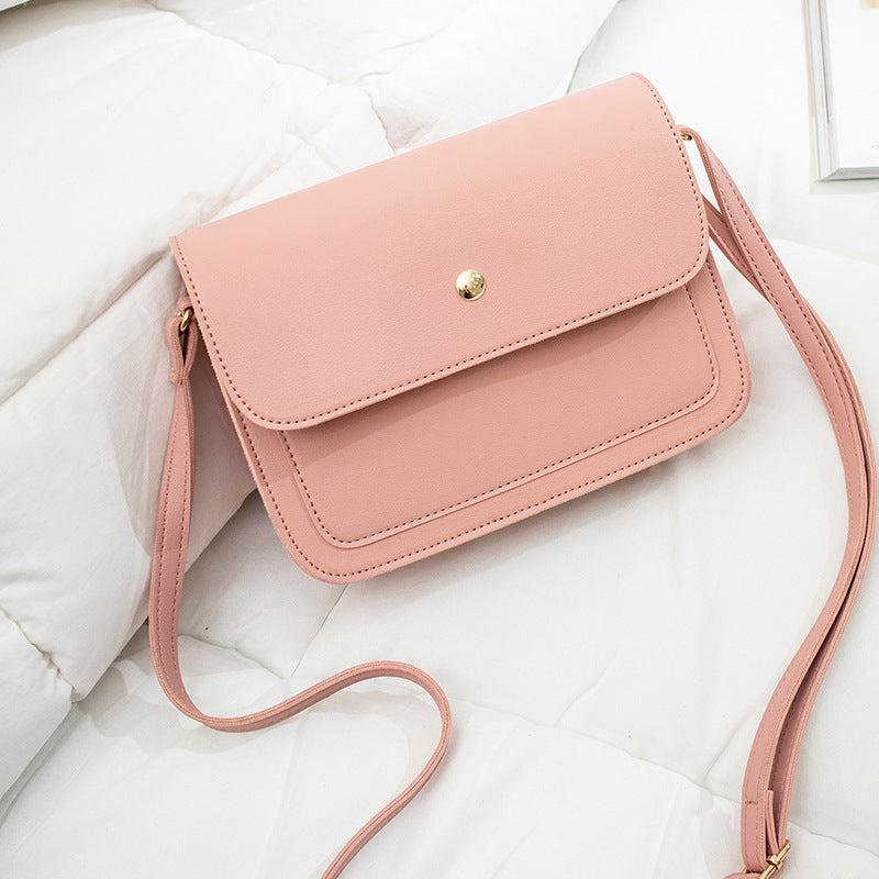 Minimalist Square Crossbody Bag Small Faux Leather Flap Purse Shoulder Bag