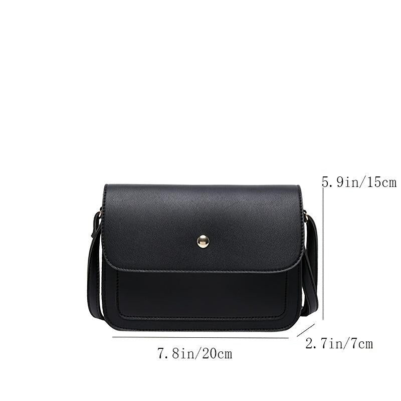 Minimalist Square Crossbody Bag Small Faux Leather Flap Purse Shoulder Bag