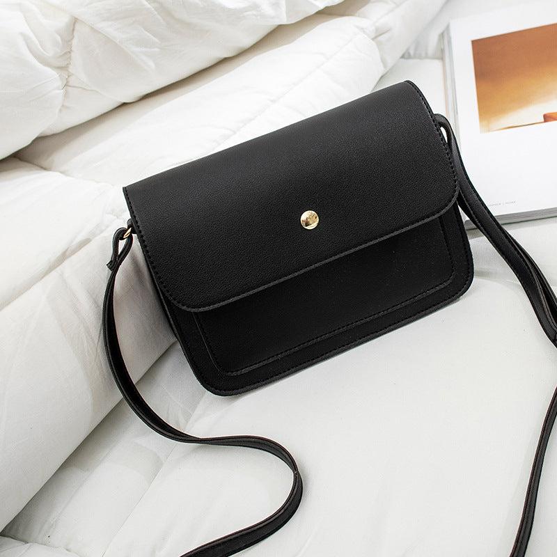 Minimalist Square Crossbody Bag Small Faux Leather Flap Purse Shoulder Bag