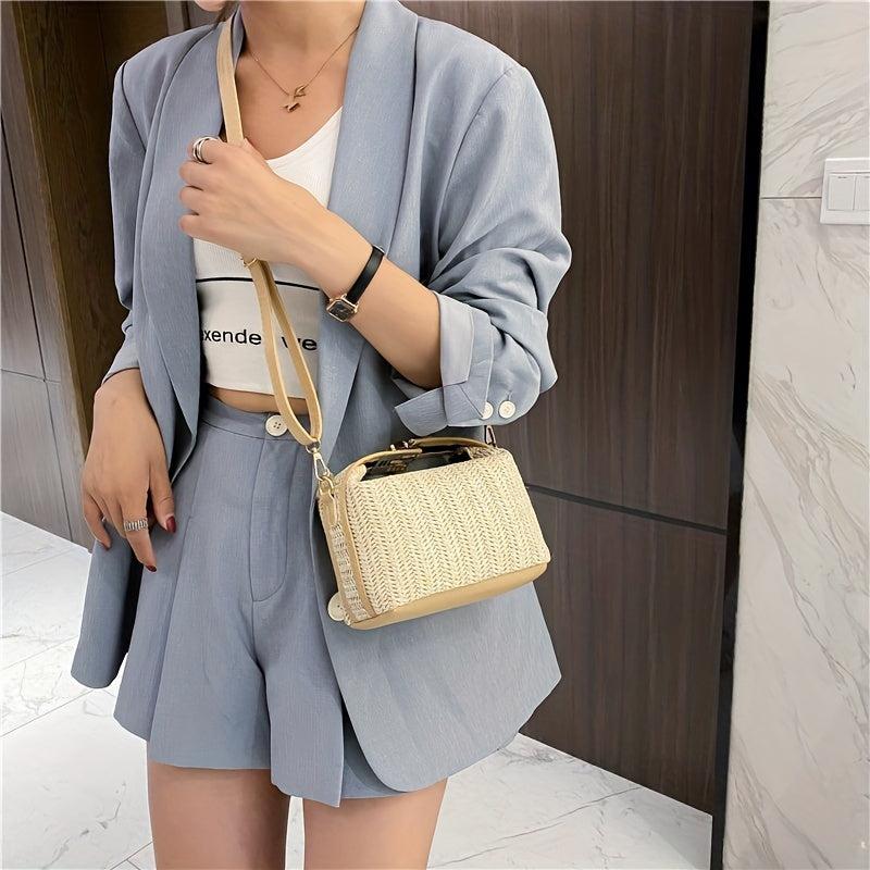 Straw Woven Crossbody Bag Summer Beach Handbag for Vacation