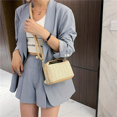 Straw Woven Crossbody Bag Summer Beach Handbag for Vacation