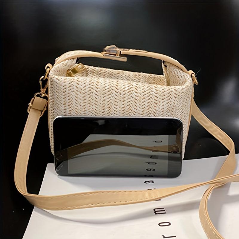 Straw Woven Crossbody Bag Summer Beach Handbag for Vacation