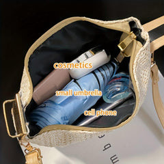Straw Woven Crossbody Bag Summer Beach Handbag for Vacation