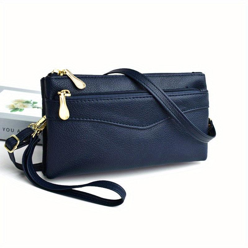 Zipper Clutch Purse for Women Crossbody Bag with Wristlet Wallet