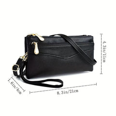 Zipper Clutch Purse for Women Crossbody Bag with Wristlet Wallet