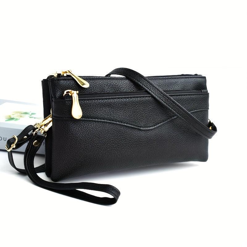 Zipper Clutch Purse for Women Crossbody Bag with Wristlet Wallet