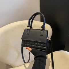Mini Lattice Pattern Handheld Crossbody Bag PU Leather Classic Bag