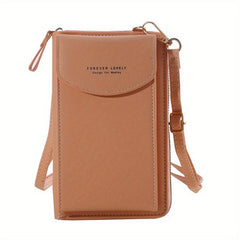 Women's Letter Graphic Crossbody Bag Zipper Purse with Card Slots