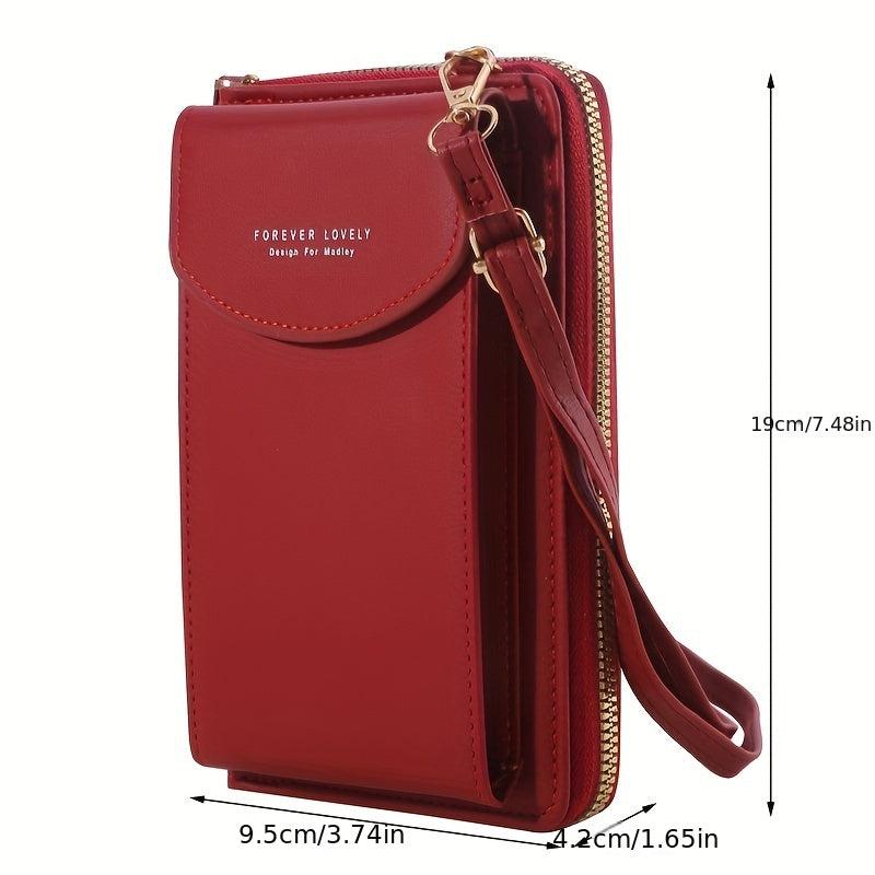 Women's Letter Graphic Crossbody Bag Zipper Purse with Card Slots