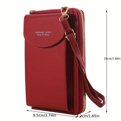 Women's Letter Graphic Crossbody Bag Zipper Purse with Card Slots