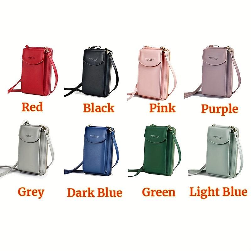 Women's Letter Graphic Crossbody Bag Zipper Purse with Card Slots