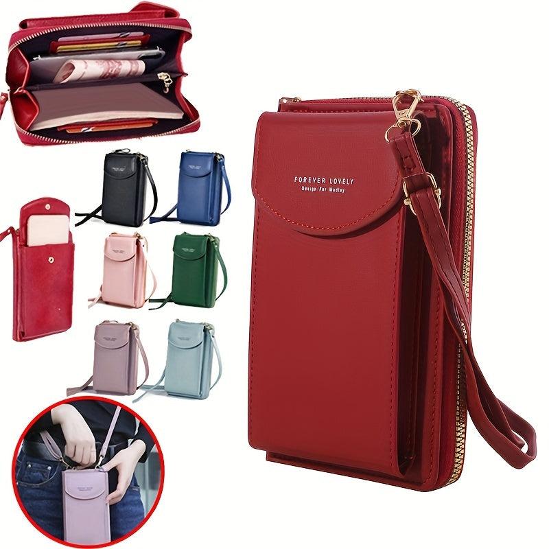 Women's Letter Graphic Crossbody Bag Zipper Purse with Card Slots