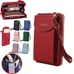 Women's Letter Graphic Crossbody Bag Zipper Purse with Card Slots