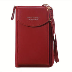 Women's Letter Graphic Crossbody Bag Zipper Purse with Card Slots