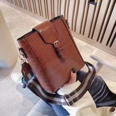 Crocodile Embossed Bucket Bag All Match Crossbody Bag